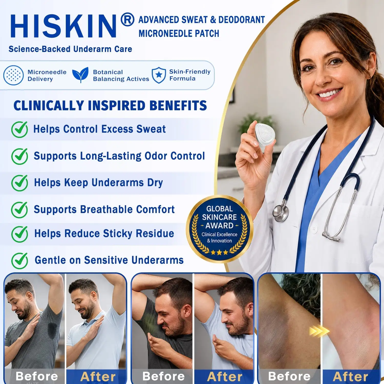 Hiskin® 2-in-1 Advanced Sweat Control & Deodorant Microneedle Patches
– HISKIN Glow